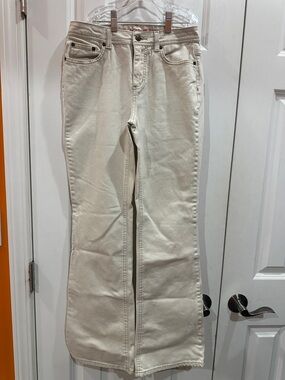 NEW Fruit of the Loom Cream Wide-Leg Jeans - High Rise size 4